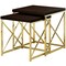 Monarch Specialties Dining Set - 5Pcs Set / Espresso Marble / Bronze Metal I 3237 - alternate 1